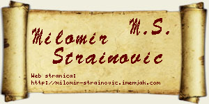 Milomir Strainović vizit kartica